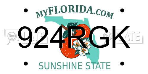924RGK Florida License Plate