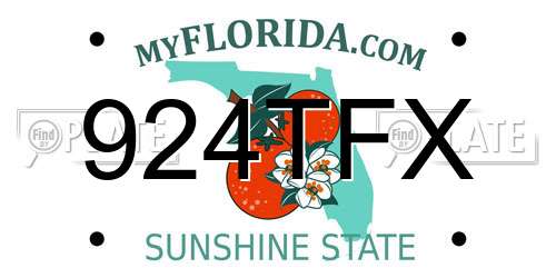 924TFX Florida License Plate