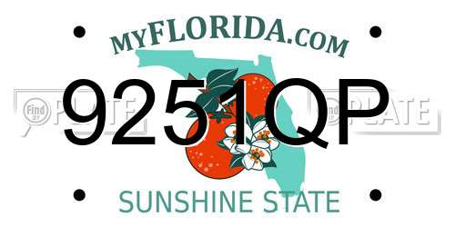 9251QP Florida License Plate
