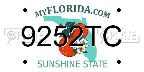 9252TC Florida License Plate