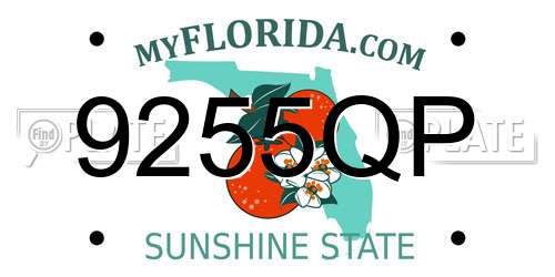 9255QP Florida License Plate
