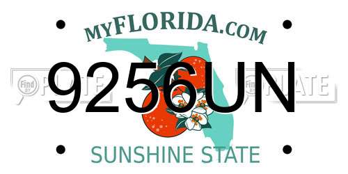 9256UN Florida License Plate