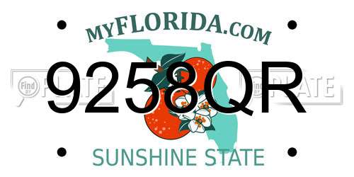 9258QR Florida License Plate