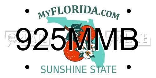 925MMB Florida License Plate