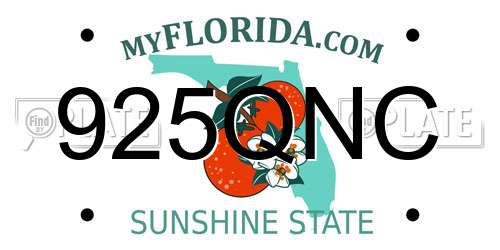 925QNC Florida License Plate