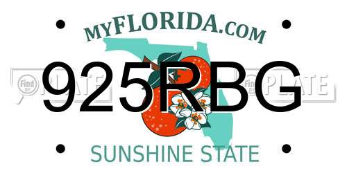 925RBG Florida License Plate