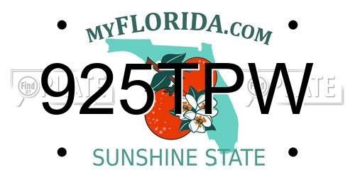 925TPW Florida License Plate