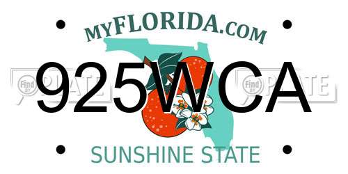925WCA Florida License Plate