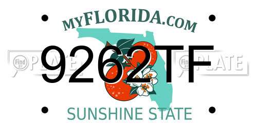 9262TF Florida License Plate
