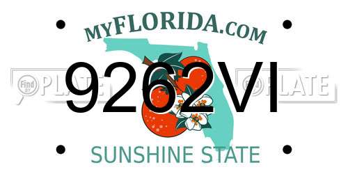 9262VI Florida License Plate
