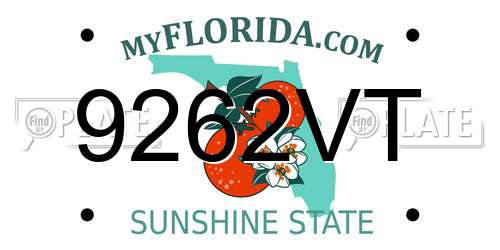 9262VT Florida License Plate
