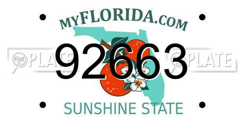 92663 Florida License Plate