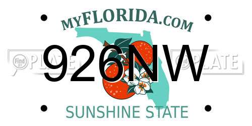 926NW Florida License Plate
