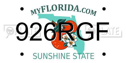 926RGF Florida License Plate