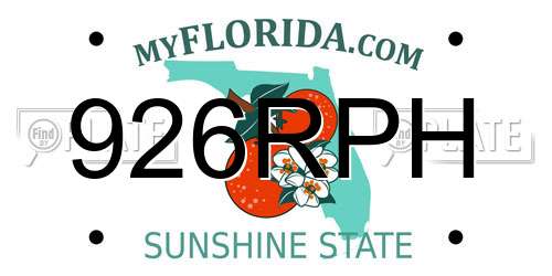 926RPH Florida License Plate