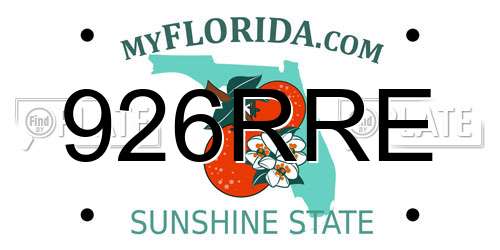 926RRE Florida License Plate