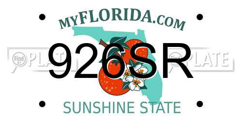 926SR Florida License Plate