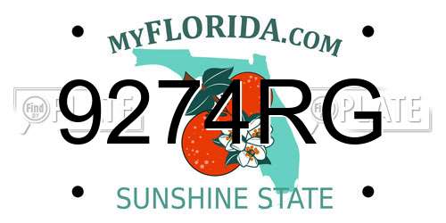 9274RG Florida License Plate