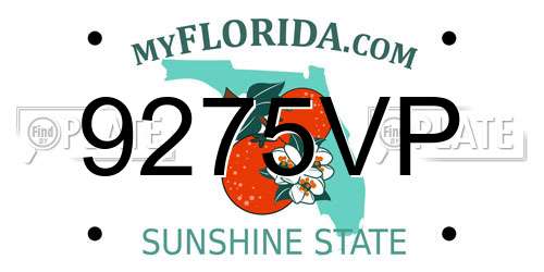 9275VP Florida License Plate