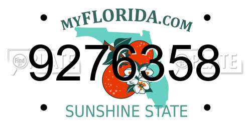 9276358 Florida License Plate