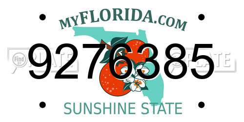 9276385 Florida License Plate