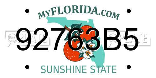 92763B5 Florida License Plate
