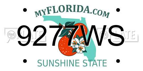 9277WS Florida License Plate