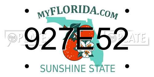 927E52 Florida License Plate