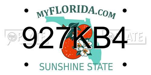 927KB4 Florida License Plate