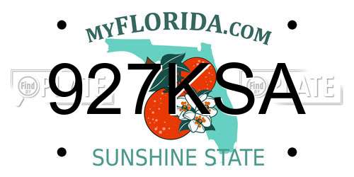 927KSA Florida License Plate
