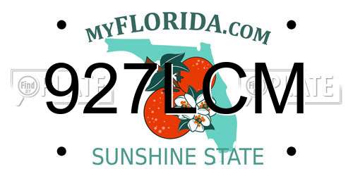 927LCM Florida License Plate