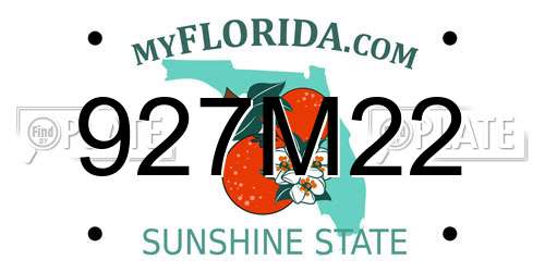 927M22 Florida License Plate