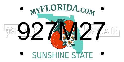927M27 Florida License Plate
