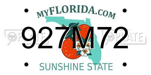 927M72 Florida License Plate