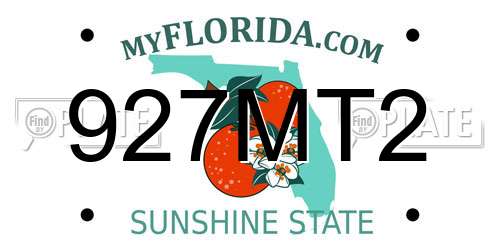 927MT2 Florida License Plate