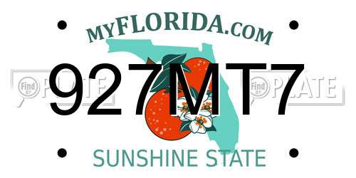 927MT7 Florida License Plate