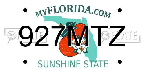 927MTZ Florida License Plate