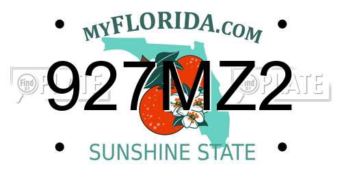927MZ2 Florida License Plate
