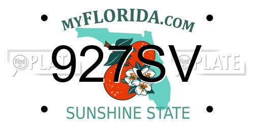 927SV Florida License Plate