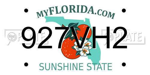 927VH2 Florida License Plate