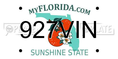 927VIN Florida License Plate