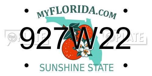 927W22 Florida License Plate