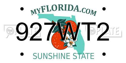 927WT2 Florida License Plate