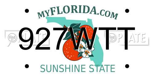 927WTT Florida License Plate