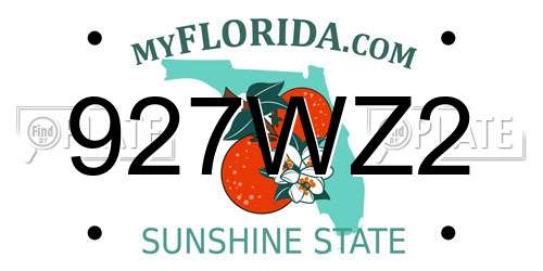 927WZ2 Florida License Plate