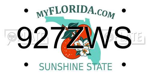 927ZWS Florida License Plate