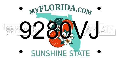 9280VJ Florida License Plate