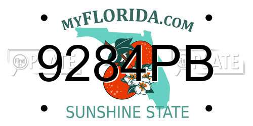 9284PB Florida License Plate