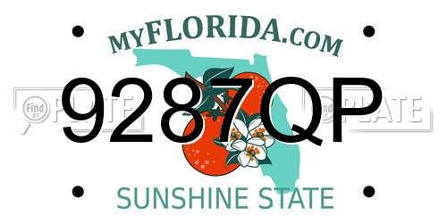 9287QP Florida License Plate