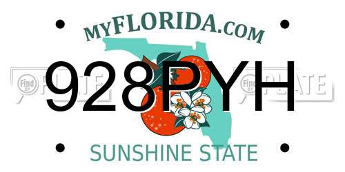 928PYH Florida License Plate